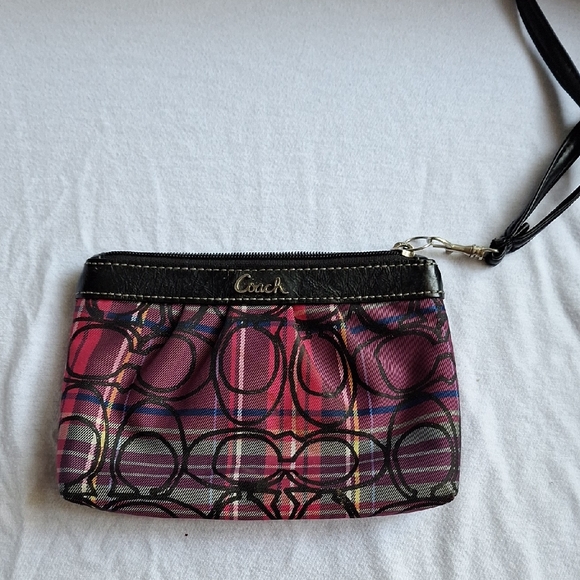 Coach Multicolor Plaid Wristlet - Picture 1 of 5